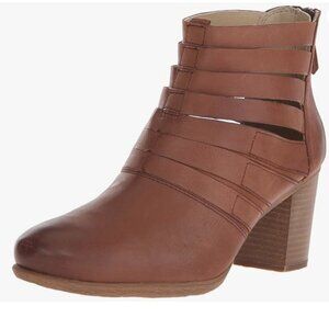 Josef Seibel Bonnie Ankle Booties Cage Cutout Brown Heel Leather Size 39 Women's